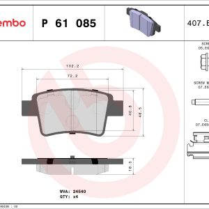 Set placute frana BREMBO P 61 085