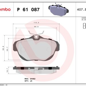 Set placute frana BREMBO P 61 087