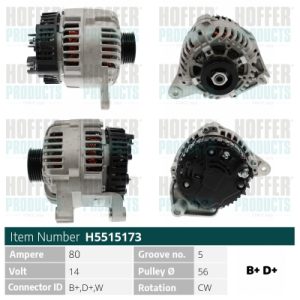 Alternator HOFFER H5515173
