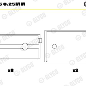 Cuzineti arbore cotit GLYCO H1075/5 0.25mm – CITROEN | AutoRival