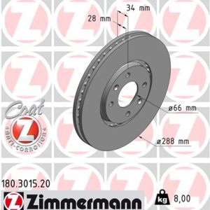 Disc frana ZIMMERMANN 180.3015.20 – CITROEN | AutoRival