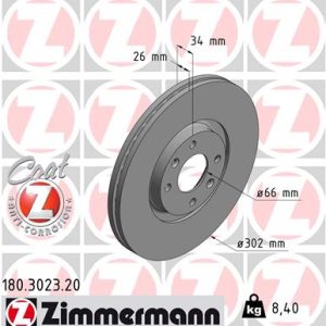 Disc frana ZIMMERMANN 180.3023.20 – CITROEN | AutoRival