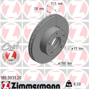 Disc frana ZIMMERMANN 180.3031.20 – CITROEN | AutoRival