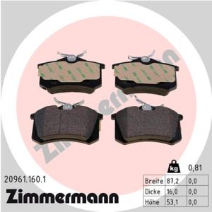 Set placute frana ZIMMERMANN 20961.160.1 – CITROEN | AutoRival