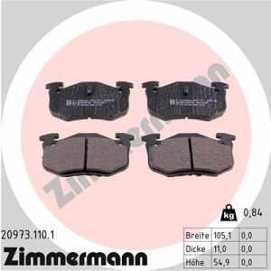 Set placute frana ZIMMERMANN 20973.110.1 – CITROEN | AutoRival