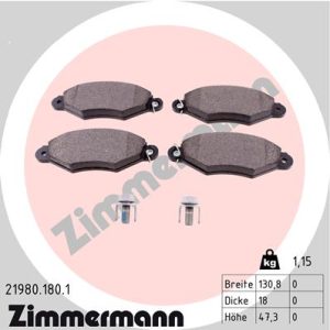 Set placute frana ZIMMERMANN 21980.180.1 – CITROEN | AutoRival