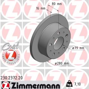 Disc frana ZIMMERMANN 230.2372.20 – CITROEN | AutoRival