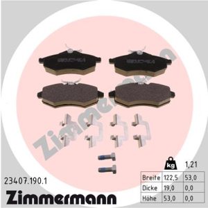 Set placute frana ZIMMERMANN 23407.190.1 – CITROEN | AutoRival