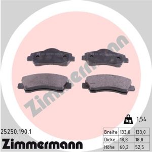 Set placute frana ZIMMERMANN 25250.190.1 – CITROEN | AutoRival