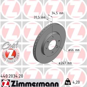 Disc frana ZIMMERMANN 440.2034.20 – CITROEN | AutoRival