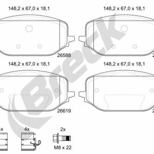 Set placute frana BRECK 26588 00 701 00 – CITROEN | AutoRival