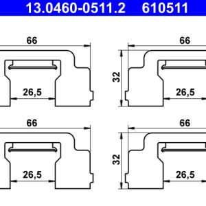 Set accesorii placute frana ATE 13.0460-0511.2 – CITROEN | AutoRival