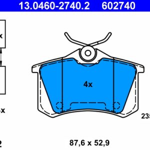 Set placute frana ATE 13.0460-2740.2 – CITROEN | AutoRival