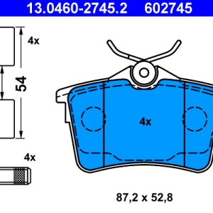 Set placute frana ATE 13.0460-2745.2 – CITROEN | AutoRival