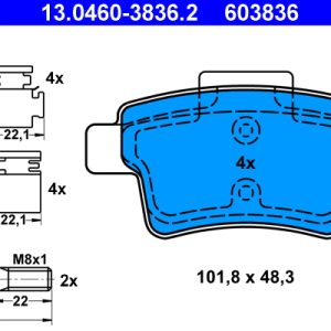 Set placute frana ATE 13.0460-3836.2 – CITROEN | AutoRival