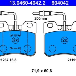 Set placute frana ATE 13.0460-4042.2 – CITROEN | AutoRival