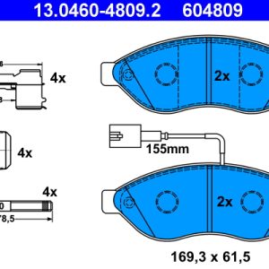 Set placute frana ATE 13.0460-4809.2 – CITROEN | AutoRival