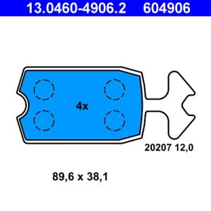 Set placute frana ATE 13.0460-4906.2 – CITROEN | AutoRival