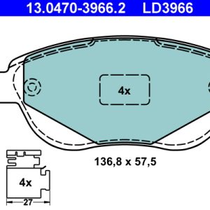 Set placute frana ATE 13.0470-3966.2 – CITROEN | AutoRival
