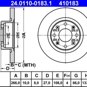 Disc frana ATE 24.0110-0183.1 – CITROEN | AutoRival