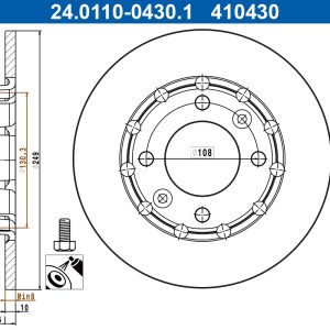 Disc frana ATE 24.0110-0430.1 – CITROEN | AutoRival