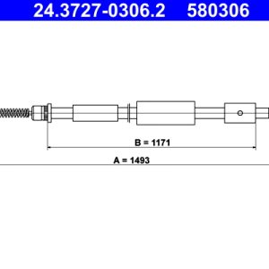 Cablu frana de parcare ATE 24.3727-0306.2 – CITROEN | AutoRival