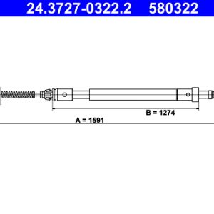 Cablu frana de parcare ATE 24.3727-0322.2 – CITROEN | AutoRival