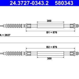 Cablu frana de parcare ATE 24.3727-0343.2 – CITROEN | AutoRival