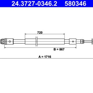 Cablu frana de parcare ATE 24.3727-0346.2 – CITROEN | AutoRival