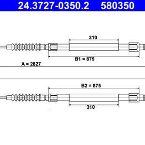 Cablu frana de parcare ATE 24.3727-0350.2 – CITROEN | AutoRival
