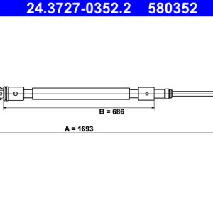 Cablu frana de parcare ATE 24.3727-0352.2 – CITROEN | AutoRival