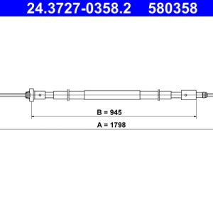 Cablu frana de parcare ATE 24.3727-0358.2 – CITROEN | AutoRival