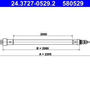 Cablu frana de parcare ATE 24.3727-0529.2 – CITROEN | AutoRival