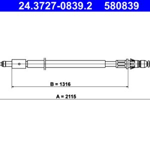 Cablu frana de parcare ATE 24.3727-0839.2 – CITROEN | AutoRival