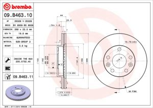 Disc frana DACIA DUSTER (HM_) 1.0 TCe 90 benzina 91 cai BREMBO 09.B463.11