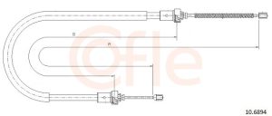 Cablu frana de parcare DACIA DUSTER (HS_) 1.5 dCi diesel 86 cai COFLE 10.6894