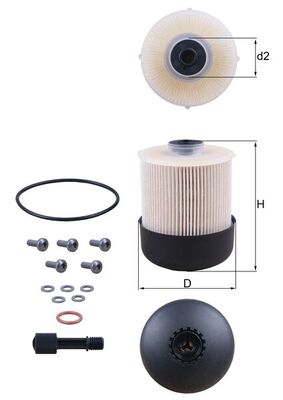 Filtru combustibil DACIA DUSTER (HM_) 1.5 dCi 95 (HMAF) diesel 95 cai MAHLE ORIGINAL KX 338/28D