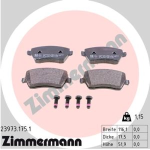 Placute frana DACIA DUSTER (HM_) 1.6 SCe 115 (HMM1) benzina 115 cai ZIMMERMANN 23973.175.1