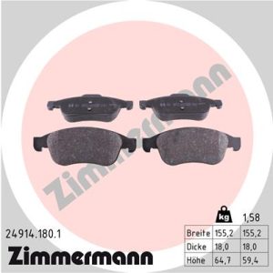 Placute frana DACIA DUSTER (HM_) 1.2 TCe 125 (HMMA) benzina 125 cai ZIMMERMANN 24914.180.1