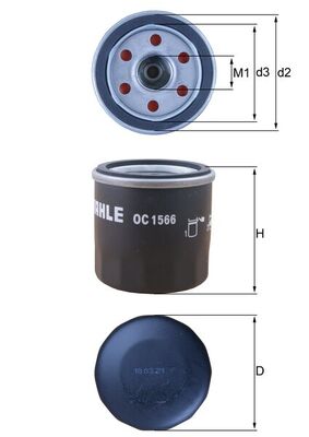 Filtru ulei DACIA DUSTER (HM_) 1.6 SCe 115 (HMM1) benzina 115 cai MAHLE ORIGINAL OC 1566