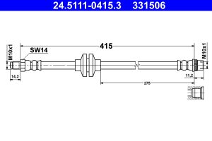 Furtun frana DACIA DUSTER Autoutilitara/SUV 1.5 dCi 4x4 diesel 109 cai ATE 24.5111-0415.3