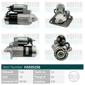 Electromotor DACIA DUSTER (HS_) 1.6 16V 4x4 benzina 105 cai HOFFER H5035258