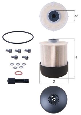 Filtru combustibil DACIA DUSTER (HM_) 1.5 dCi 90 (HMAA) diesel 90 cai MAHLE ORIGINAL KX 338/26D