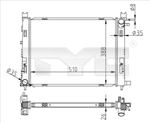 Radiator racire motor DACIA DUSTER (HS_) 1.5 dCi (HSAJ) diesel 90 cai TYC 728-0062