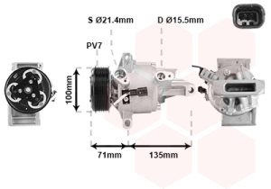 Compresor climatizare DACIA DUSTER (HM_) 1.2 TCe 125 (HMMA) benzina 125 cai VAN WEZEL 1501K701