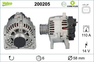 Alternator DACIA DUSTER (HS_) 1.5 dCi diesel 86 cai VALEO 200205
