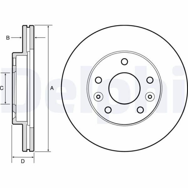 Disc frana DACIA DUSTER Autoutilitara/SUV 1.6 SCe 115 LPG Benzina/Autogaz (GPL) 115 cai DELPHI BG4455