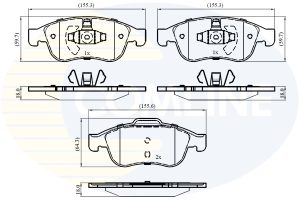 Placute frana DACIA DUSTER (HM_) 1.0 TCe 90 benzina 91 cai COMLINE CBP01677