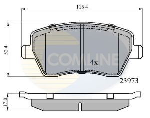 Placute frana DACIA DUSTER (HM_) 1.0 TCe 90 benzina 91 cai COMLINE CBP0984
