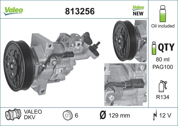 Compresor climatizare DACIA DUSTER Autoutilitara/SUV 1.5 dCi 4x4 diesel 90 cai VALEO 813256